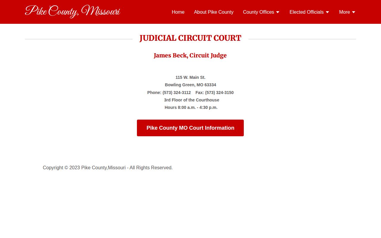 Pike County 72 hour release list court contact