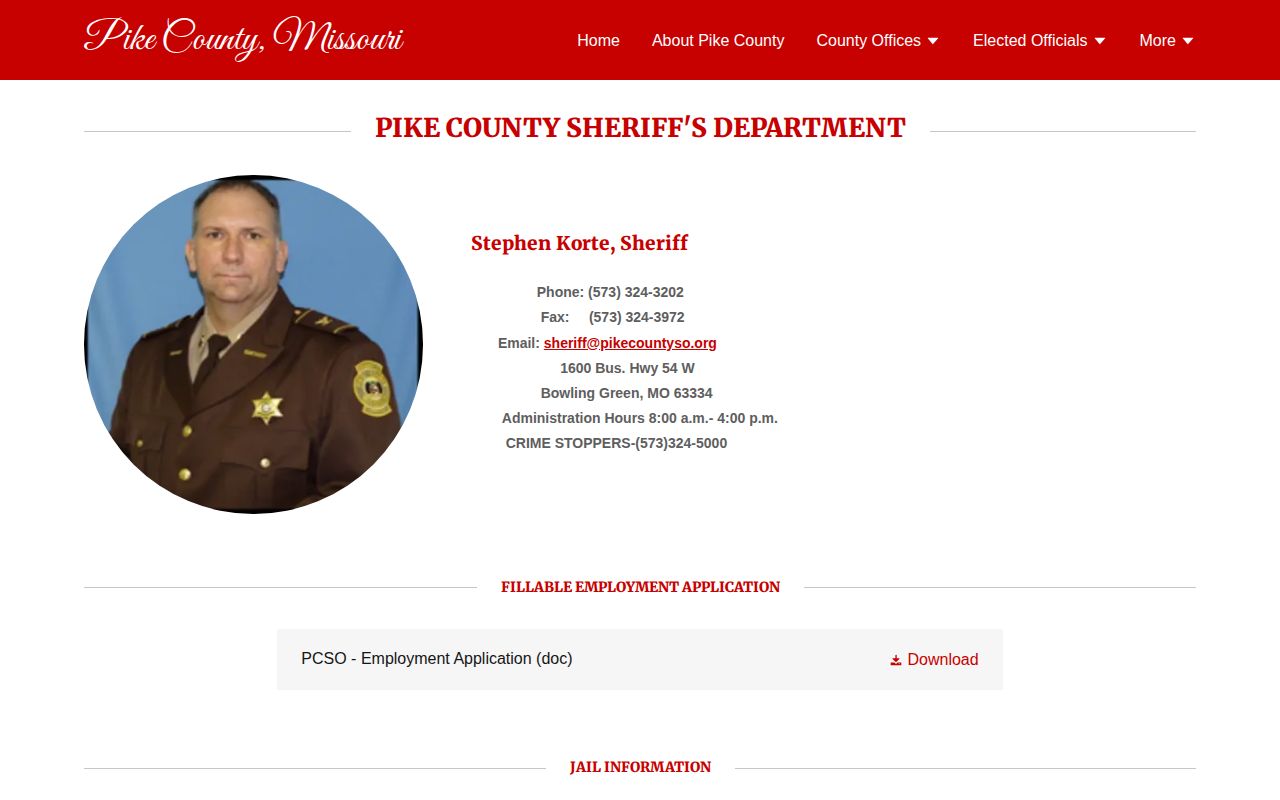 Pike County released inmate sheriff records and detention contacts